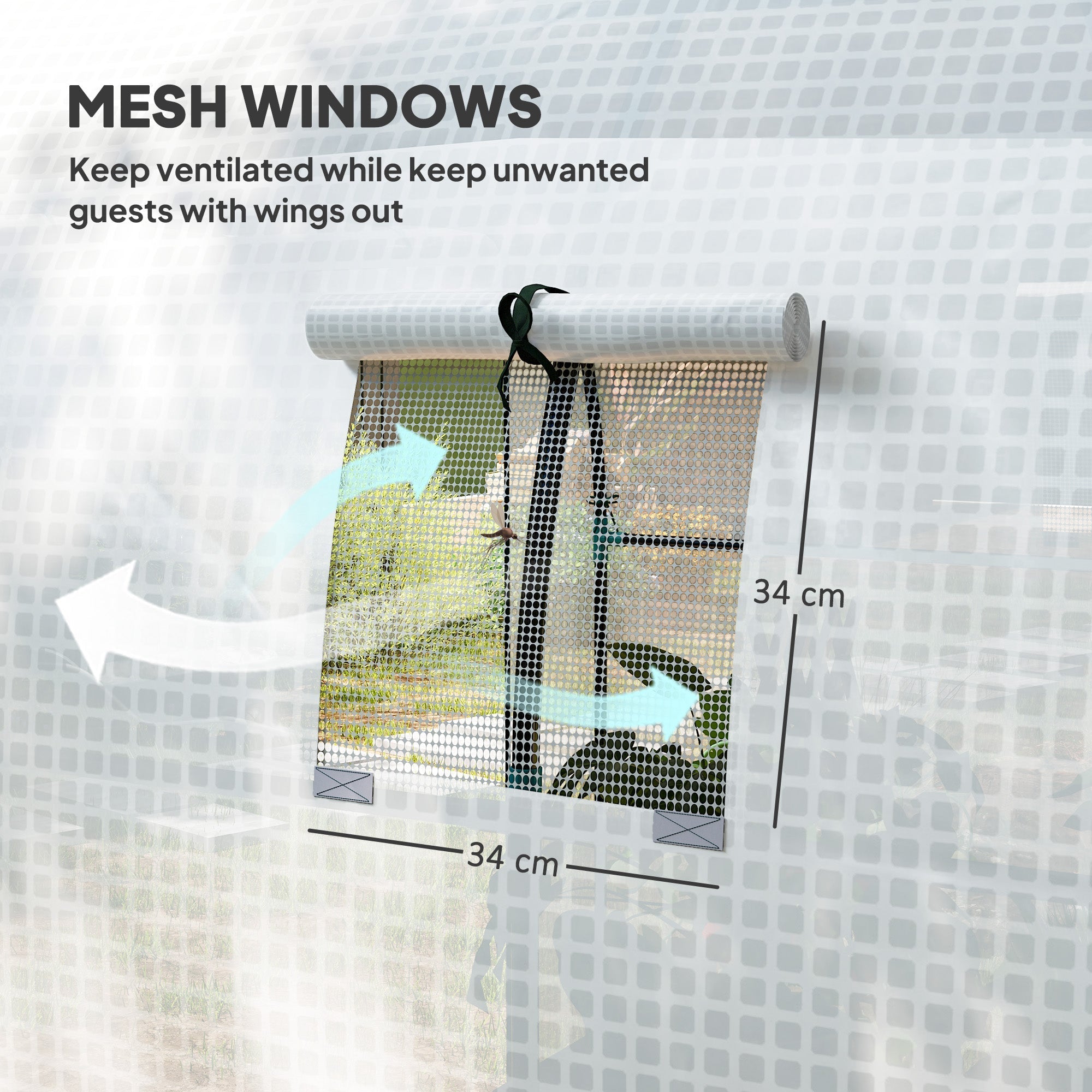 Outsunny 180 x 180cm Walk-In Polytunnel Greenhouse - White