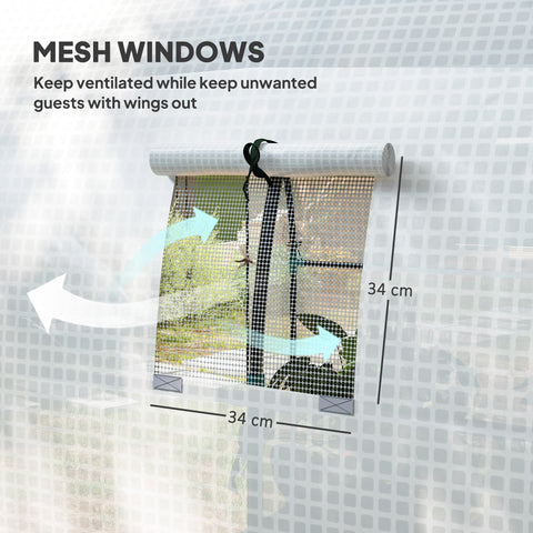 Outsunny 180 x 180cm Walk-In Polytunnel Greenhouse - White