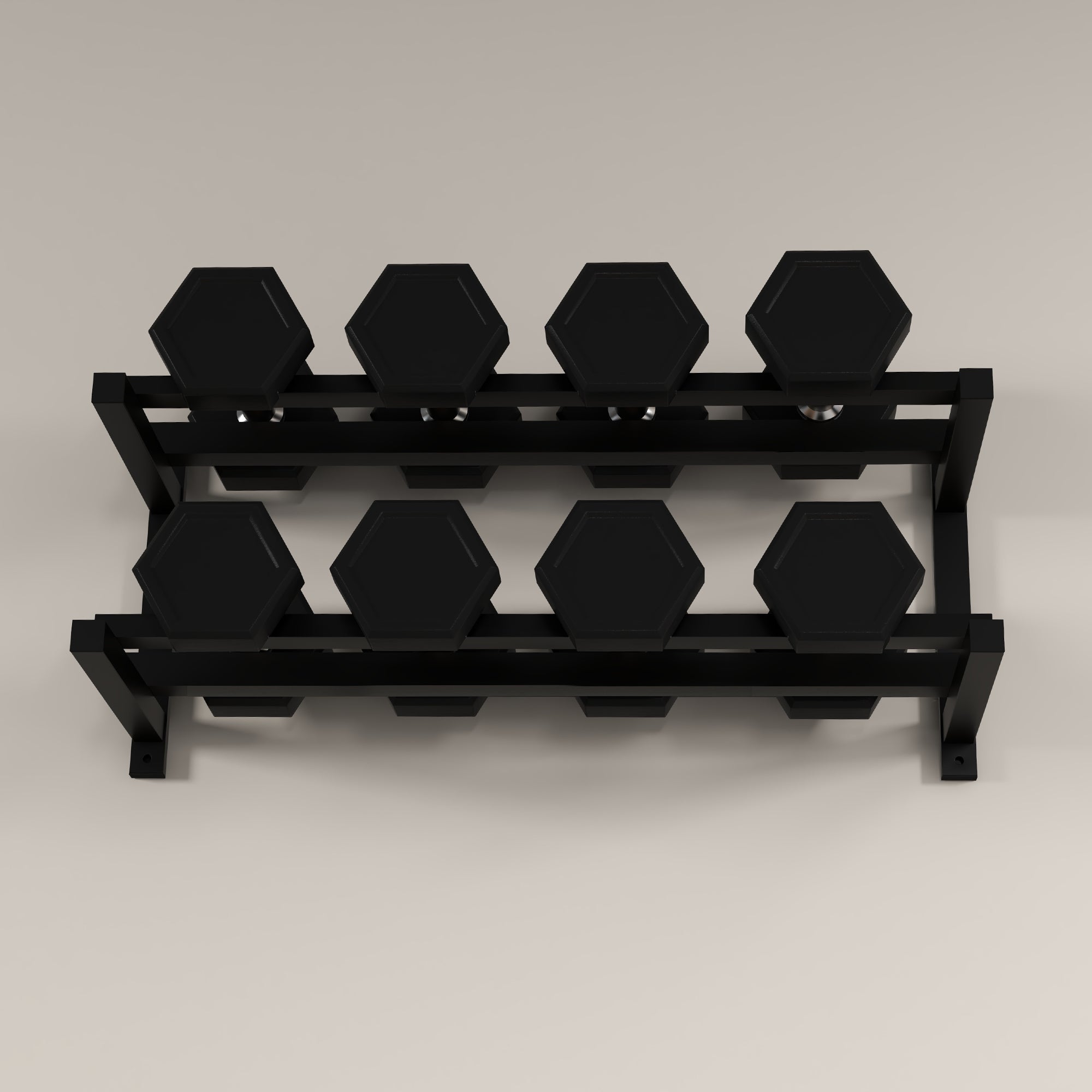 SPORTNOW Wall-Mounted Dumbbell Rack, 2-Tier Weight Stand, Space-Saving and Multi-Functional Steel organiser for Home Gym, Black