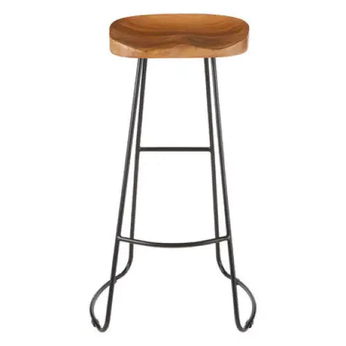 Nandri Acacia Wood Seat Bar Stool