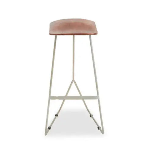 Nandri Antique Silver Frame Bar Stool - bar-furniture