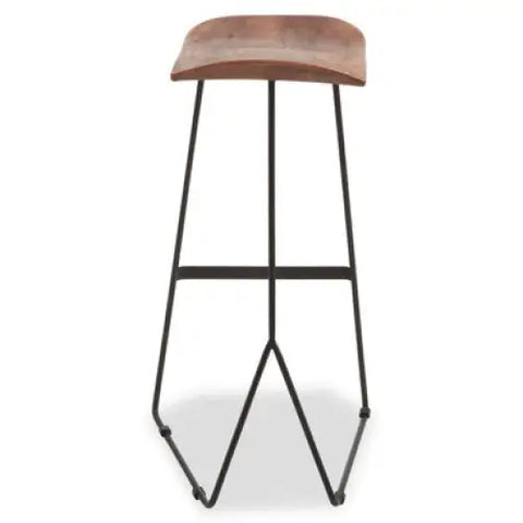 Nandri Distressed Brown Leather Bar Stool - bar-furniture