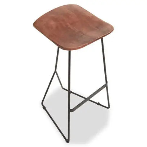 Nandri Distressed Brown Leather Bar Stool - bar-furniture