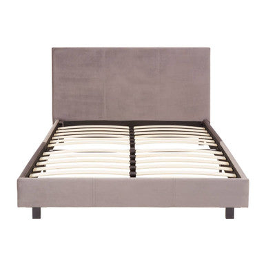 Napoli grey king bed with tufted grey upholstered headboard and slatted base is a stylish grey king bed option