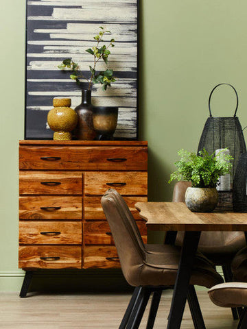 Nashik 9 Drawer Acacia Chest