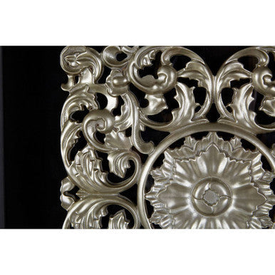 Nason framed silver mdf filigree carving wall art with intricate floral and scrollwork patterns silver wall art decor