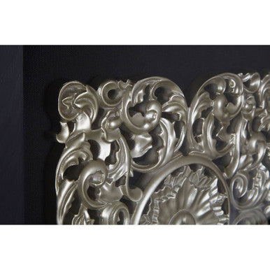 Nason framed silver mdf filigree wall art with intricate scrollwork and floral motifs perfect for silver wall art decor