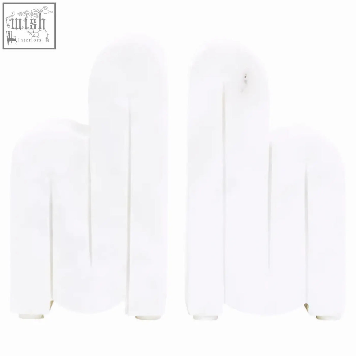 White marble bookends with a soft texture and minimalist design from the nason set of 2 white marble bookends