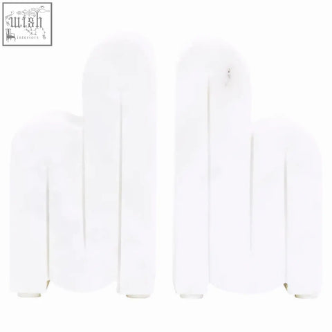 White marble bookends with a soft texture and minimalist design from the nason set of 2 white marble bookends