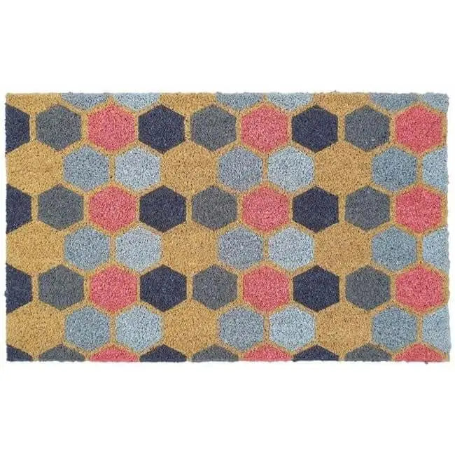 Natural Coir Doormats 45x75 cm - Geo Hexagon - Doormat