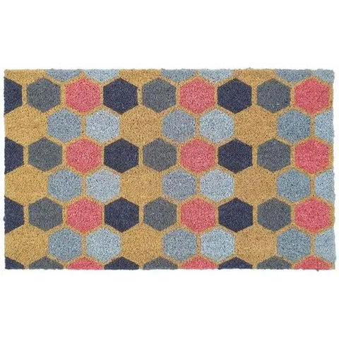 Natural Coir Doormats 45x75 cm - Geo Hexagon - Doormat