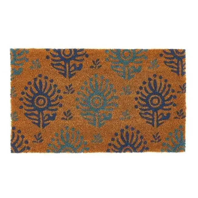 Natural Coir Doormats 45x75 cm - Ikat Blues - Doormat