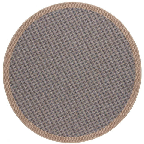 Nature outdoor rug with a textured gray center and beige border perfect for outdoor use