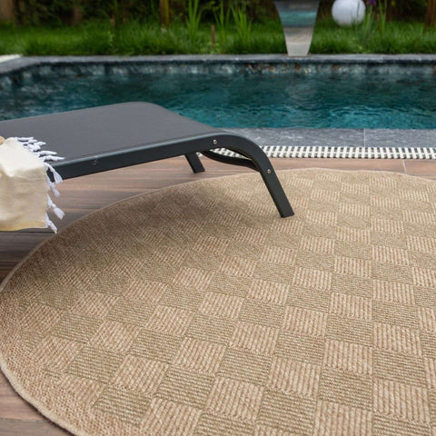 Beige woven nature outdoor rug green with textured diamond pattern perfect for outdoor use