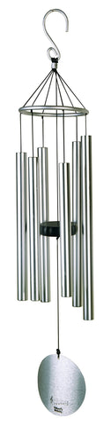 Silver-toned nature’s melody aureole tunes wind chimes with 6 pentatonic scale tubes and rustproof aluminum design