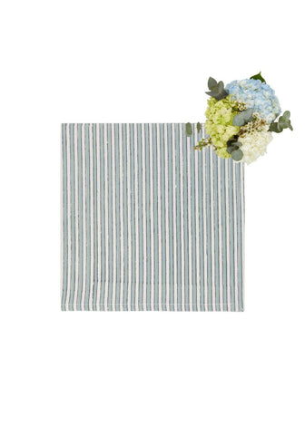 Nautical daze table napkin set of 4 in soft gray and white vertical stripes perfect for casual dining and decor
