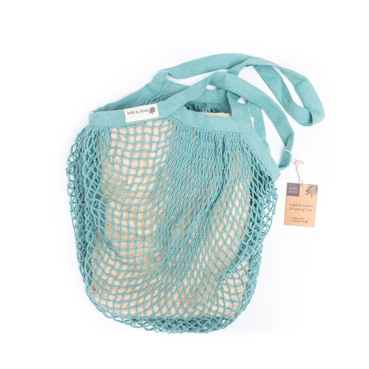 Organic Cotton Blue Crochet Tote Bag