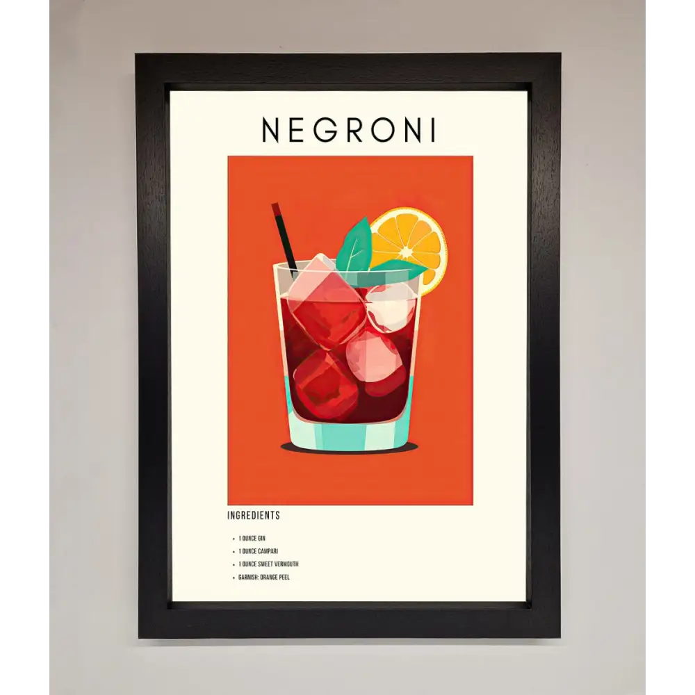 Negroni Framed Wall Art - A3 (29.7 x 42 cm) / Black - Framed Print