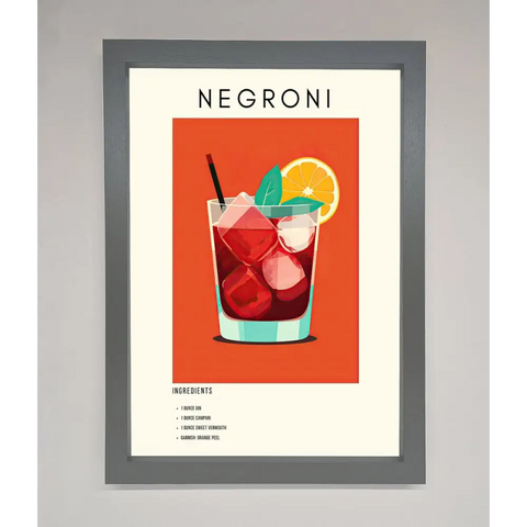 Negroni Framed Wall Art - A3 (29.7 x 42 cm) / Dark Grey - Framed Print