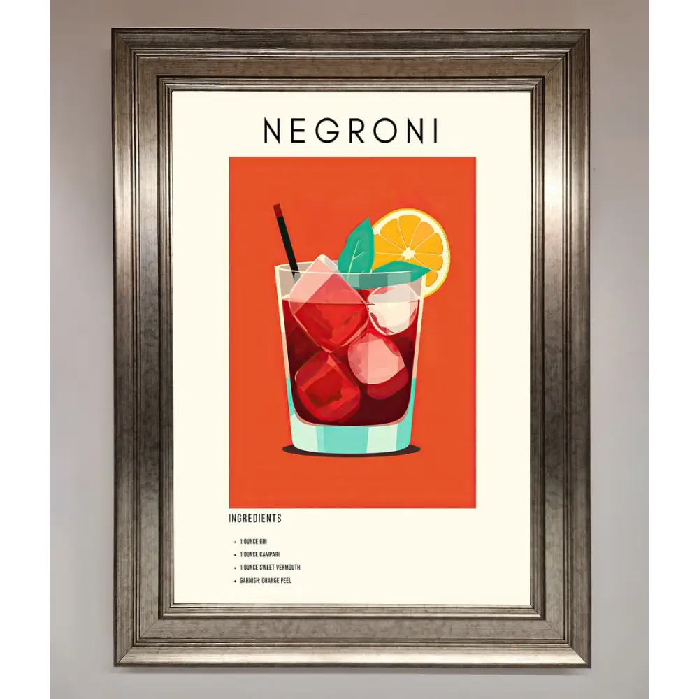 Negroni Framed Wall Art - A3 (29.7 x 42 cm) / Silver - Framed Print