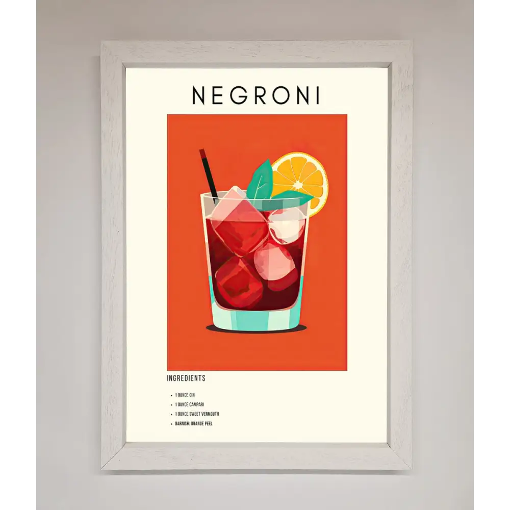 Negroni Framed Wall Art - A3 (29.7 x 42 cm) / White - Framed Print
