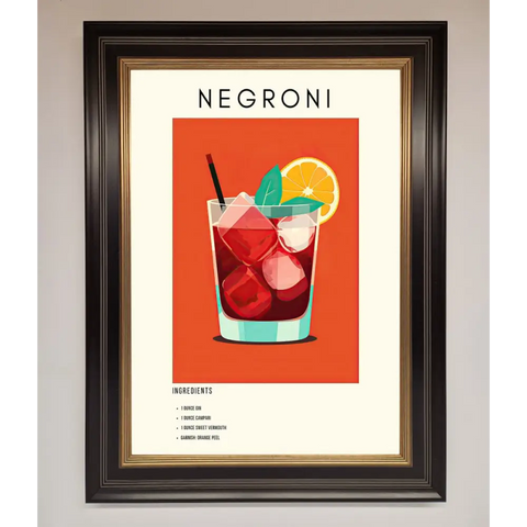 Negroni Framed Wall Art - B0 (100 x 141 cm) / Black Gold - Framed Print