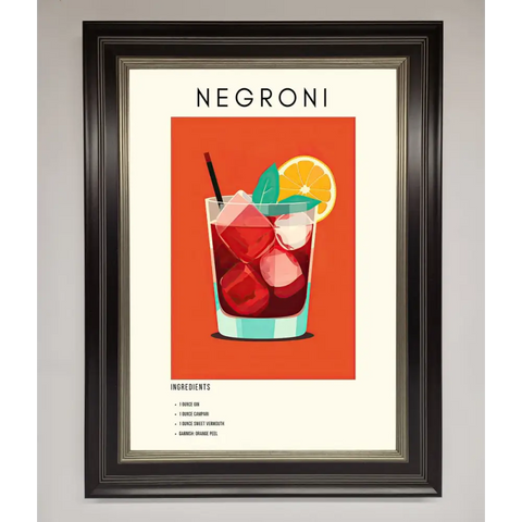 Negroni Framed Wall Art - B0 (100 x 141 cm) / Black Silver - Framed Print
