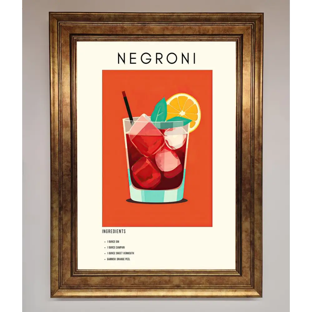 Negroni Framed Wall Art - B0 (100 x 141 cm) / Bronze - Framed Print