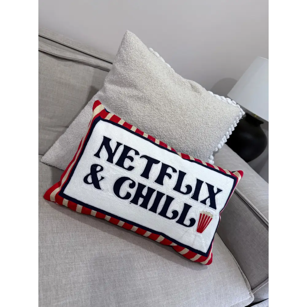 Netflix & Chill Needlepoint Cushion - Cushion