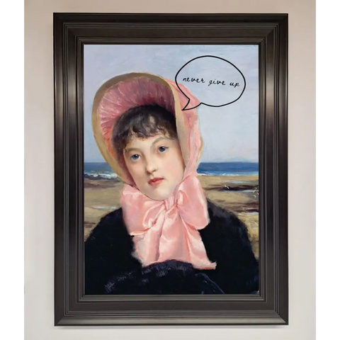 Never Give Up Framed Wall Art - A1 (59.4 x 84.1 cm) / Matt Black - Framed Print