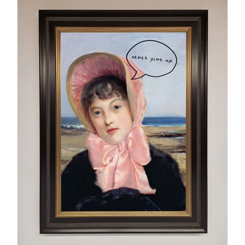 Never Give Up Framed Wall Art - B0 (100 x 141 cm) / Black Gold - Framed Print