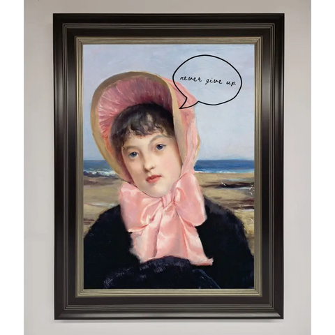 Never Give Up Framed Wall Art - B0 (100 x 141 cm) / Black Silver - Framed Print