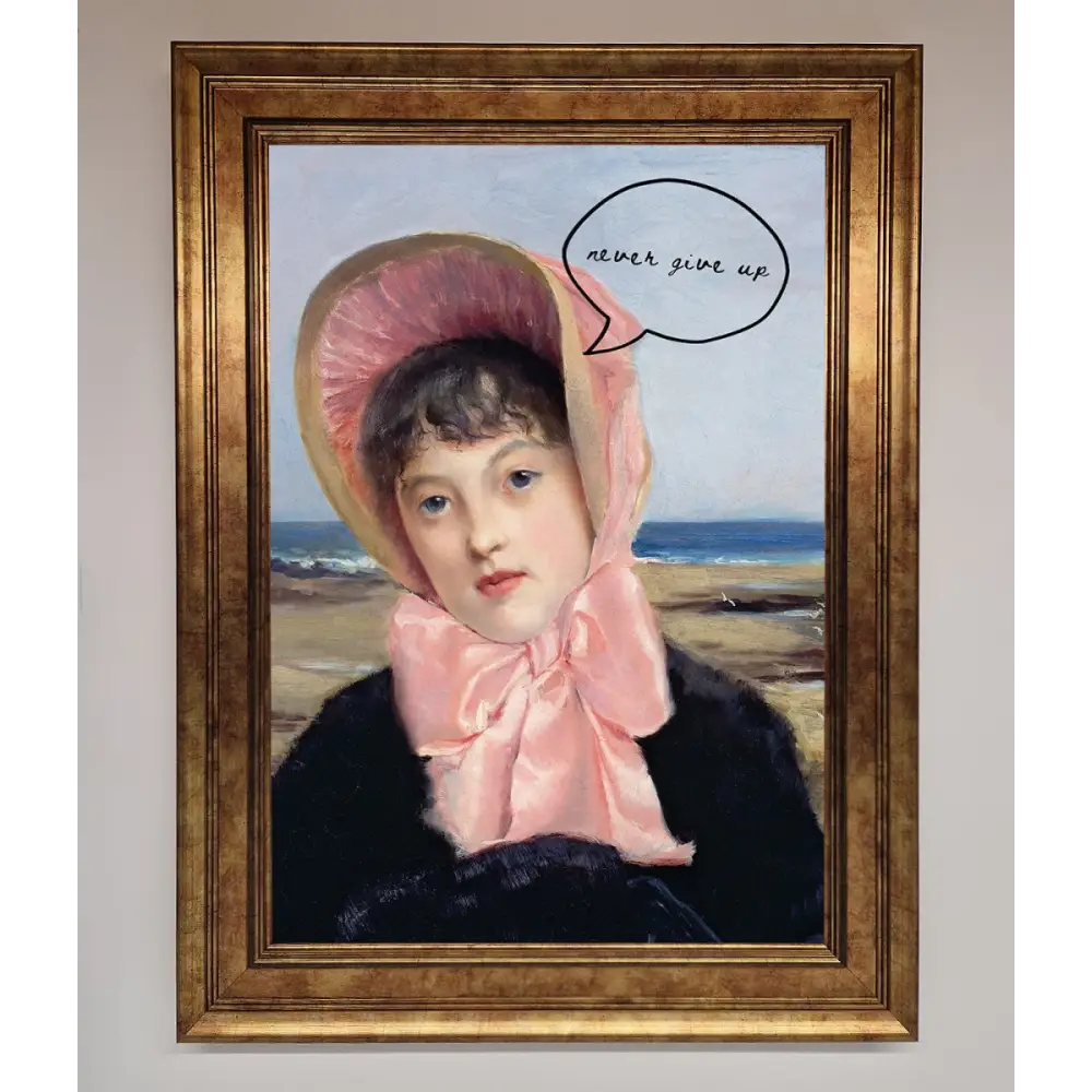 Never Give Up Framed Wall Art - B0 (100 x 141 cm) / Bronze - Framed Print