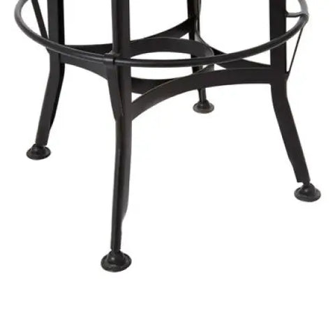 New Foundry Adjustable Wooden Seat Bar Stool