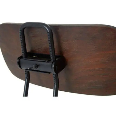 New Foundry Adjustable Wooden Seat Bar Stool