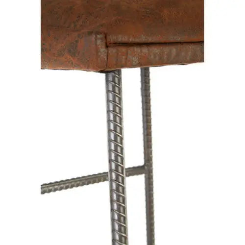 New Foundry Brown Leather Effect Bar Stool
