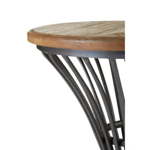 New Foundry Elm Wood And Metal Bar Stool