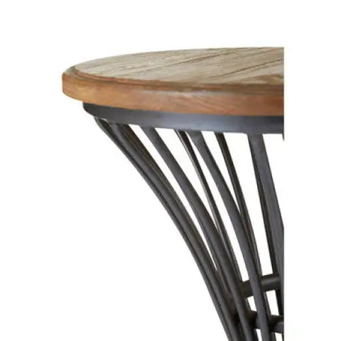 New Foundry Elm Wood And Metal Bar Stool