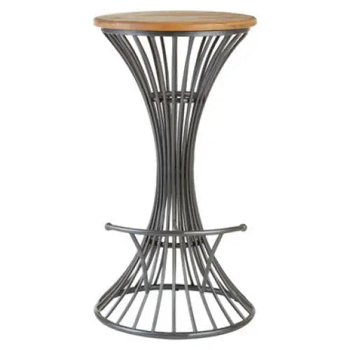 New Foundry Elm Wood And Metal Bar Stool