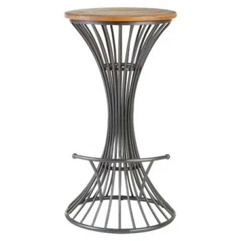 New Foundry Elm Wood And Metal Bar Stool