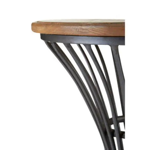 New Foundry Elm Wood And Metal Bar Stool