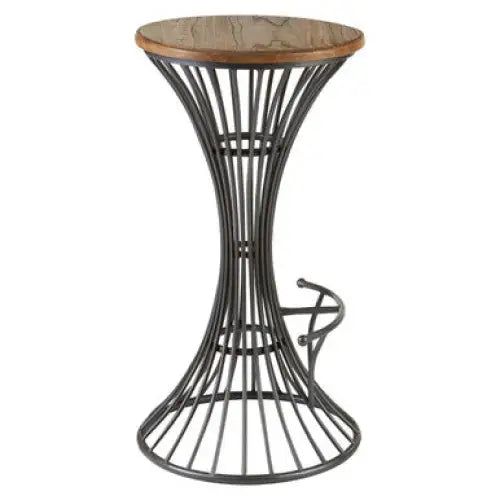 New Foundry Elm Wood And Metal Bar Stool