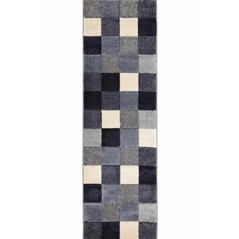 Newport Blocks Rug – Bold Geometric Style - 60X200 cm / Blue - Rugs