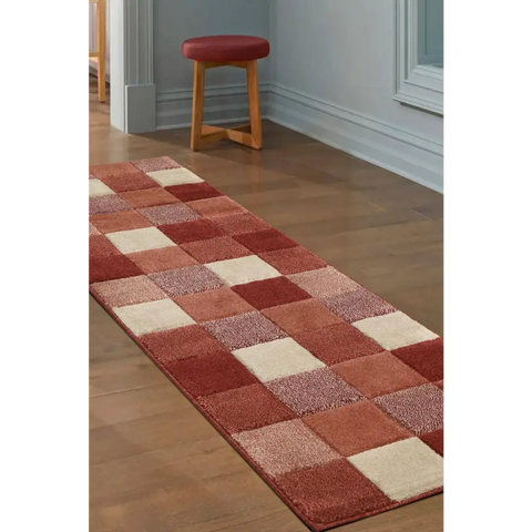 Newport Blocks Rug – Bold Geometric Style - 60X200 cm / Red - Rugs