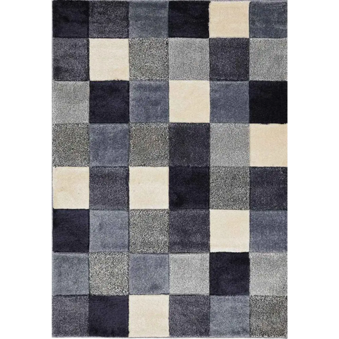 Newport Blocks Rug – Bold Geometric Style - 80X150 cm / Blue - Rugs