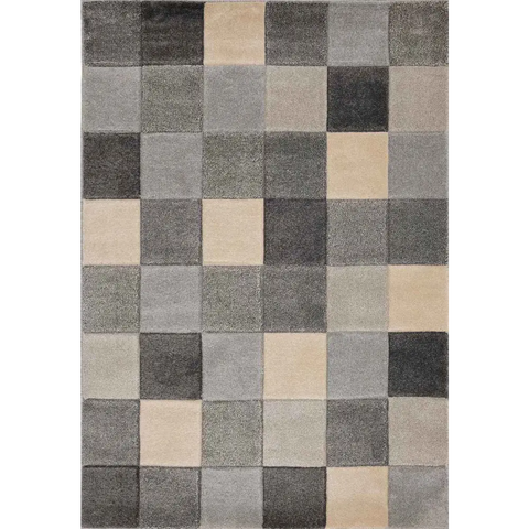 Newport Blocks Rug – Bold Geometric Style - 80X150 cm / Grey - Rugs
