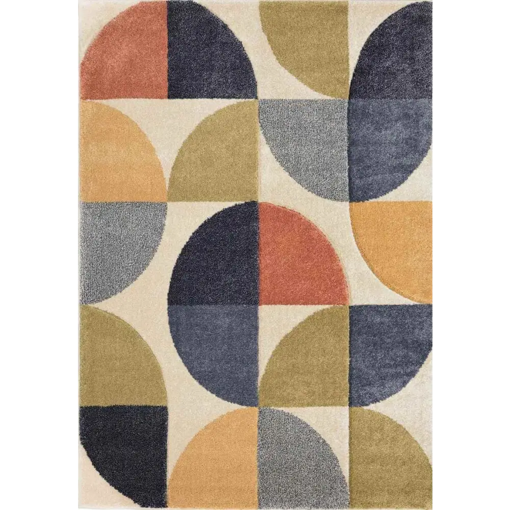 Newport Geometric Rug – Bold Multicolour Design - 80X150 cm - Rugs