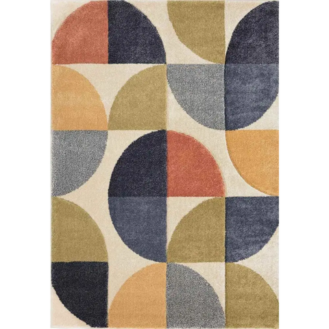 Newport Geometric Rug – Bold Multicolour Design - 80X150 cm - Rugs