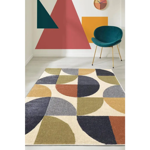 Newport Geometric Rug – Bold Multicolour Design - Rugs