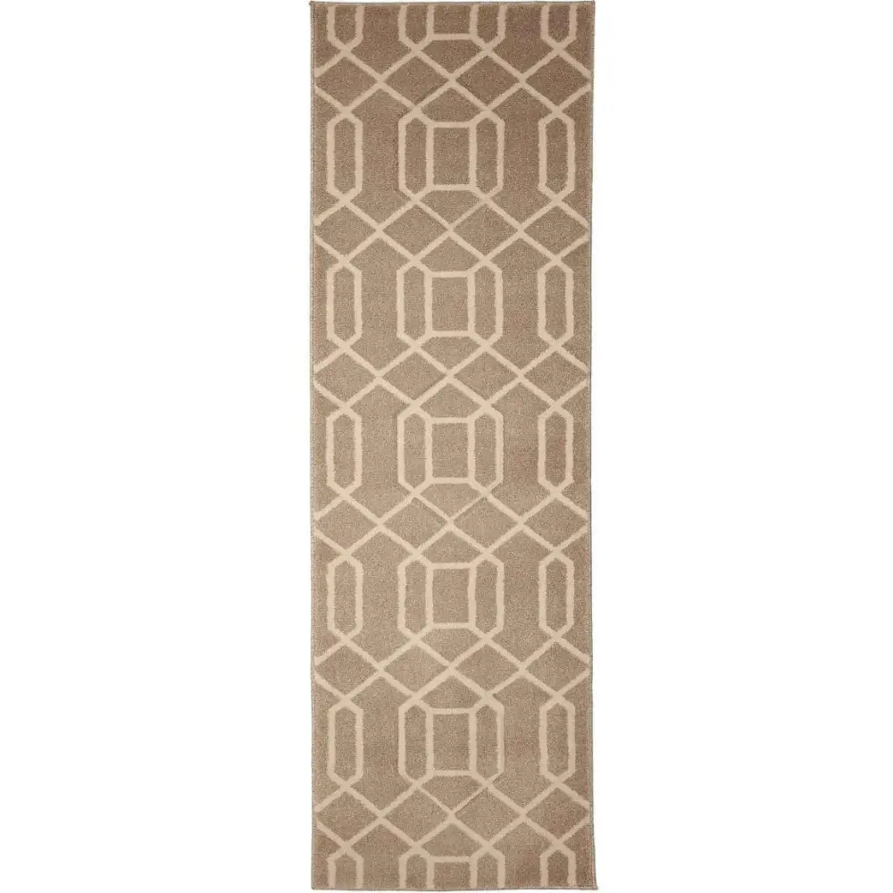 Newport Lattice Rug – Textured Geometric - 60X200 cm / Beige - Rugs